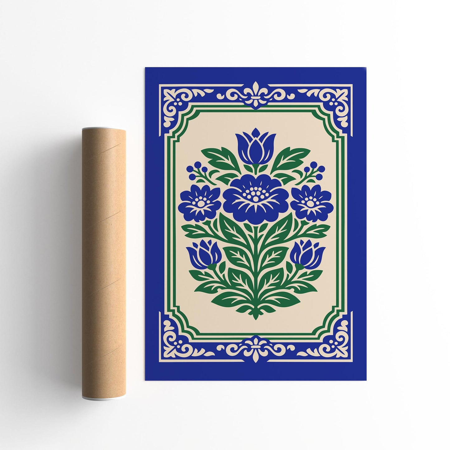 Folk Floral Wall Art Print