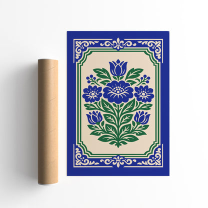 Folk Floral Wall Art Print