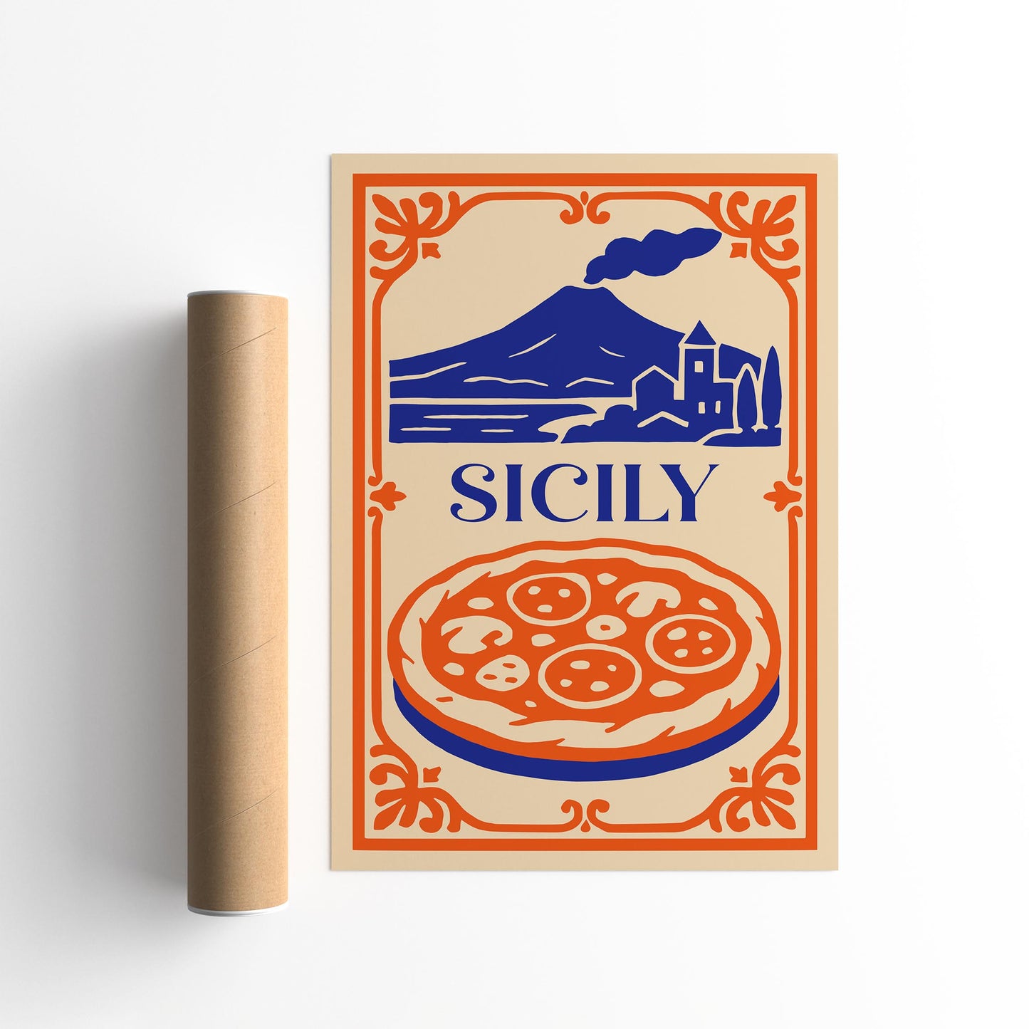 Sicily Italy Travel Poster - Mount Etna Scenic Wall Art 2026