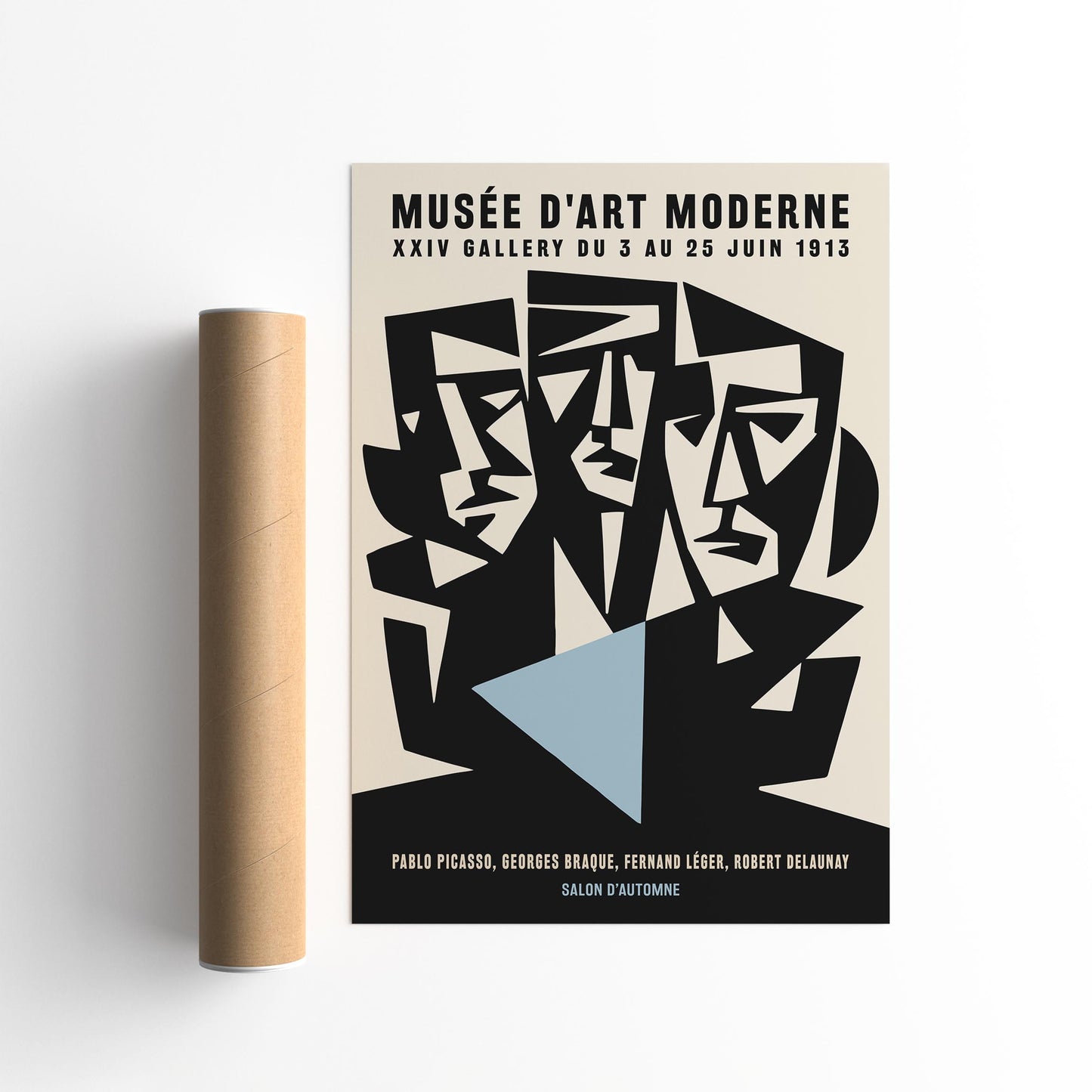 Paris Cubism Exhibition Poster - Vintage Picasso Inspired Print