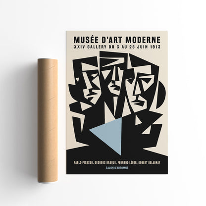 Paris Cubism Exhibition Poster - Vintage Picasso Inspired Print