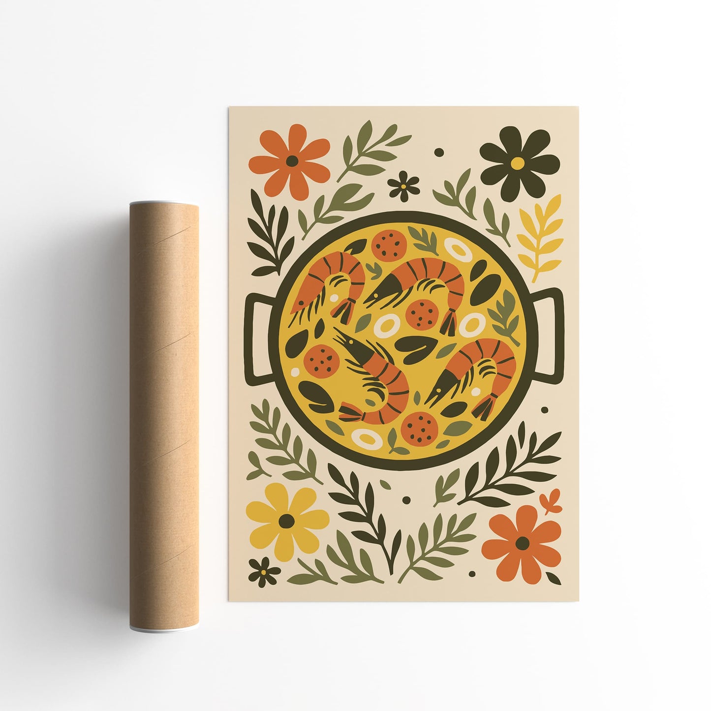 Spanish Paella Poster - Retro Kitchen Wall Art Print