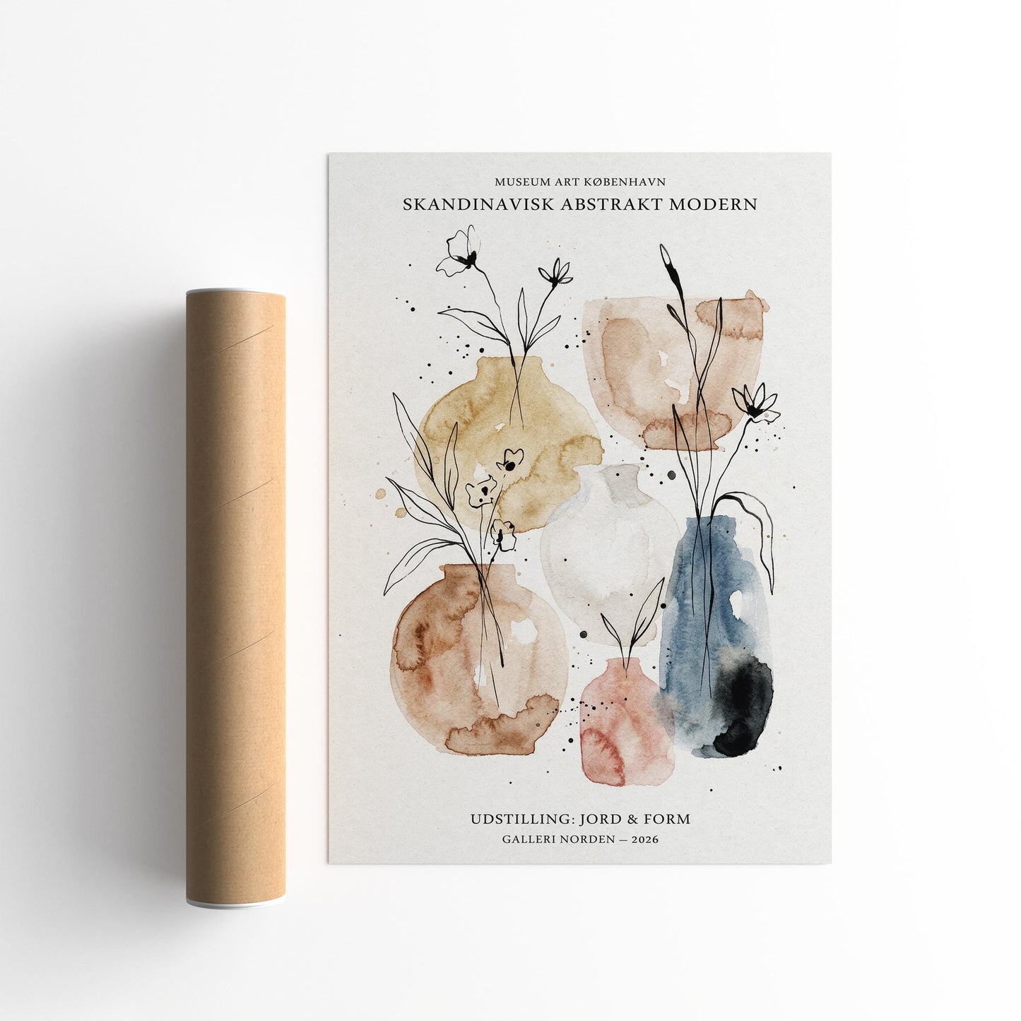 Nordic Abstract Floral Poster