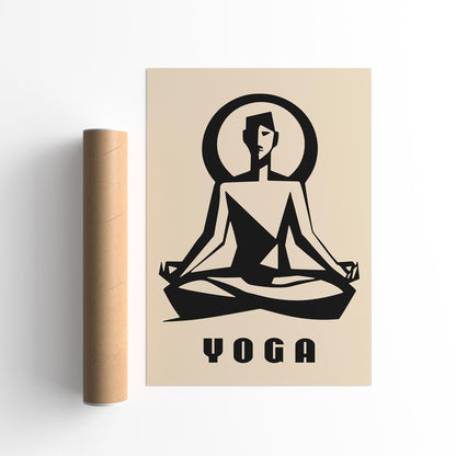 Yoga Minimalist Poster - Bauhaus Style Gym Studio Wall Decor