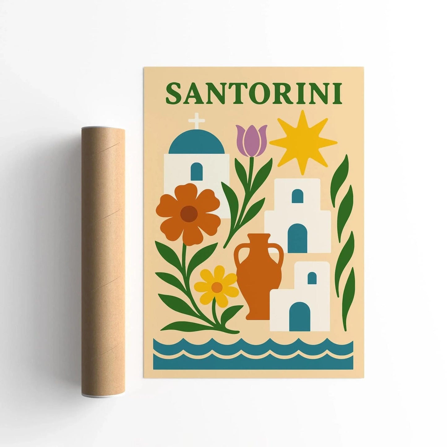Santorini Travel Poster