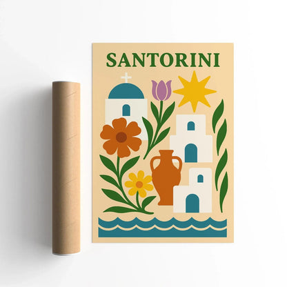 Santorini Travel Poster