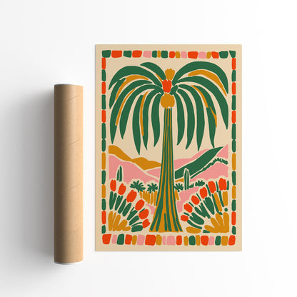Colorful Palm Tree Poster Bohemian Home Decor