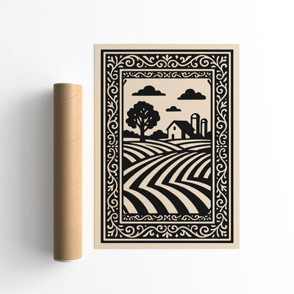 Iowa Landscape Geometric Poster