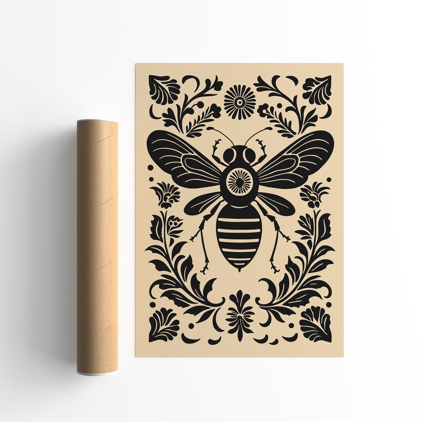 Rustic Folk Black Housefly Poster