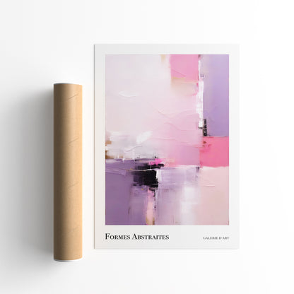 Formes Abstraites: Purple Abstract Painting Print