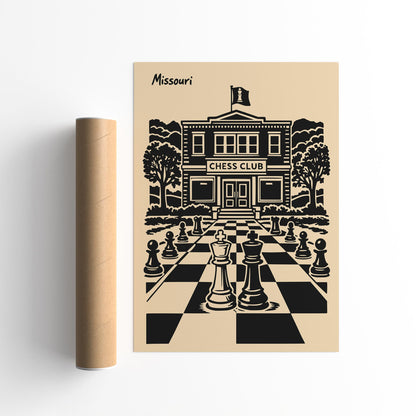 Chess Club Poster, St. Louis, Missouri Print