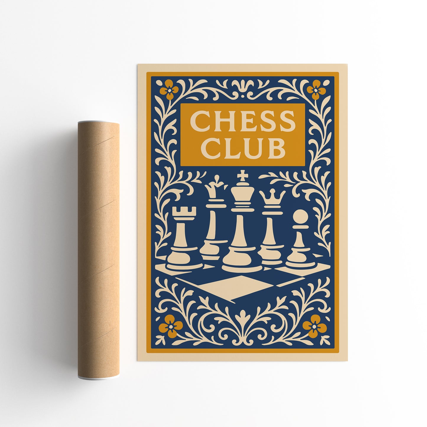 Chess Club Poster - Chess Figures Print 2026