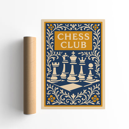 Chess Club Poster - Chess Figures Print 2026