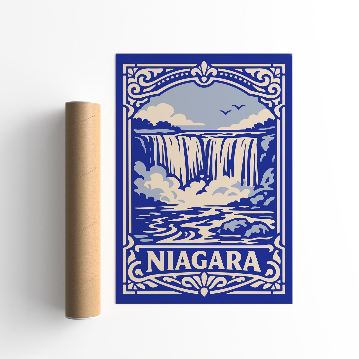 Niagara Landscape Poster - Blue Travel Wall Art Print