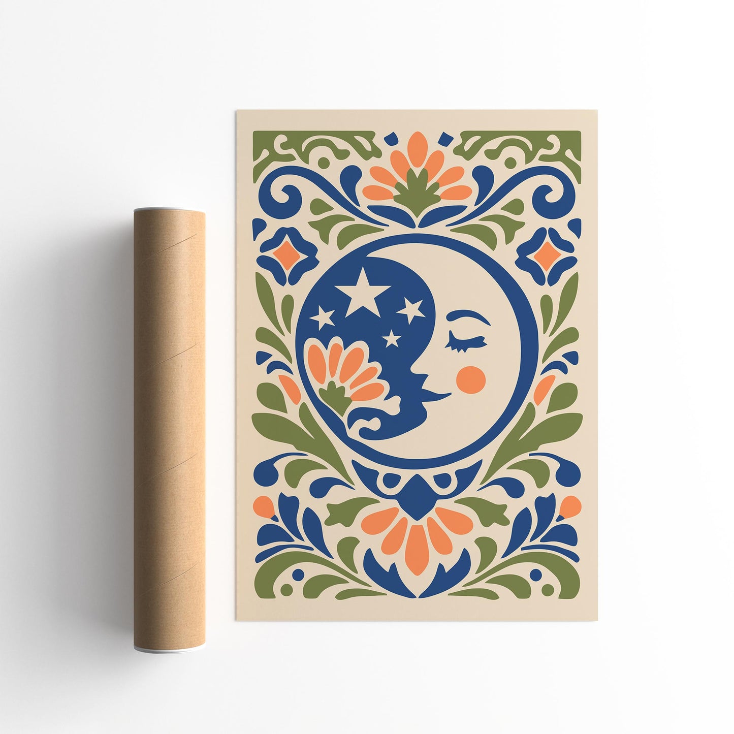 Cute Moon Poster - Kids Room Wall Art