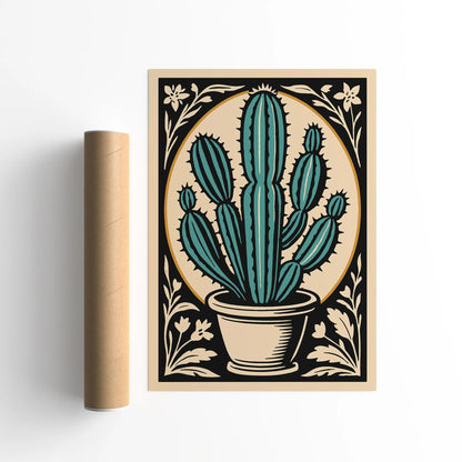 Eclectic Victorian Cactus Plant Poster