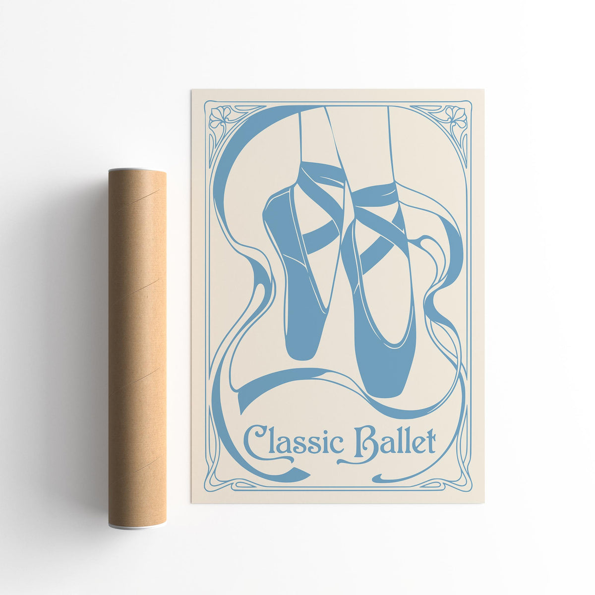 Blue Pointe Shoes Ballet Poster