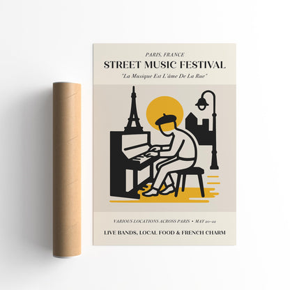 Paris Street Music Festival Art Poster