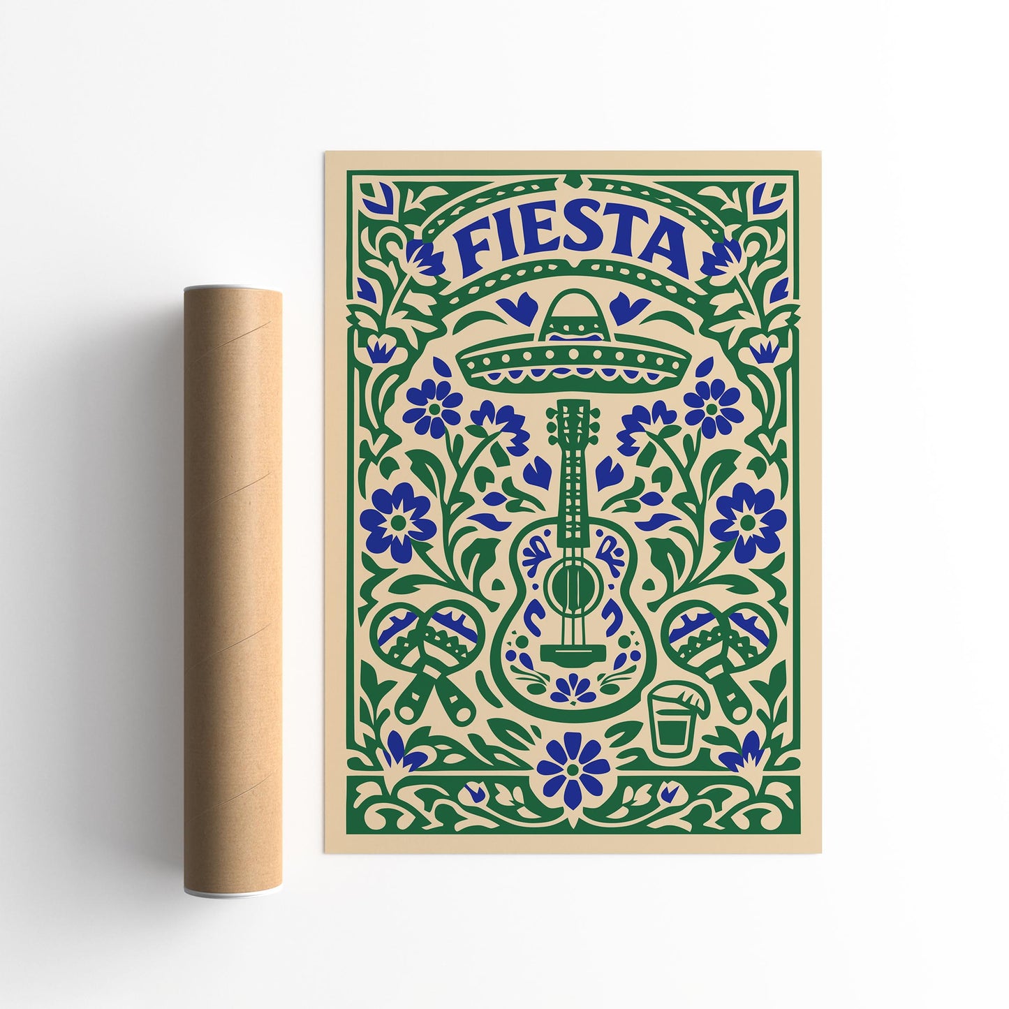 Mexican Fiesta Music Poster – Colorful Wall Art Print