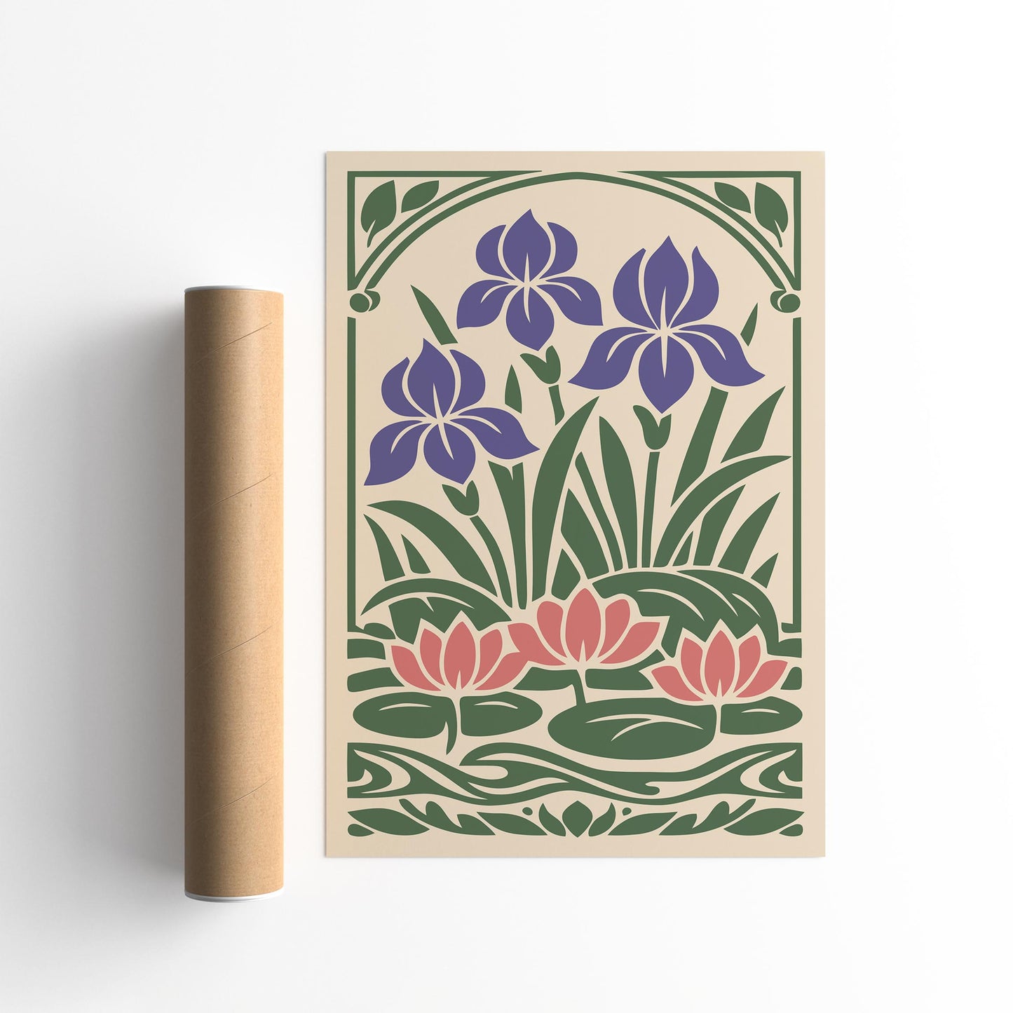 Water Lilies Botanical Poster