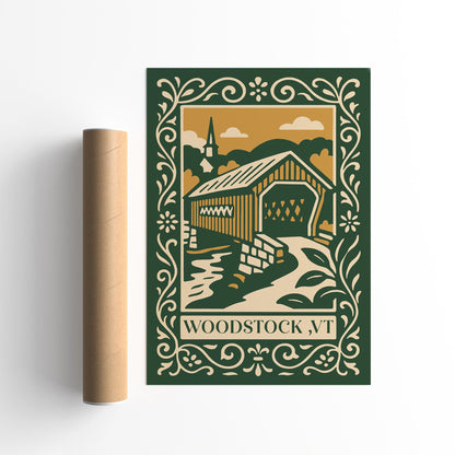 Woodstock Vermont Travel Poster