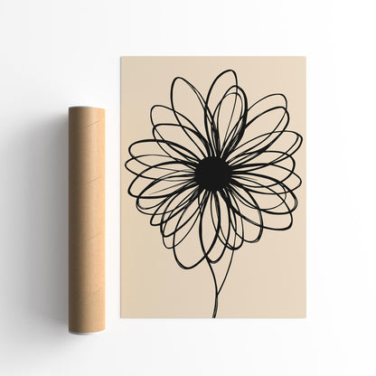 Minimalist Floral Line Art Poster