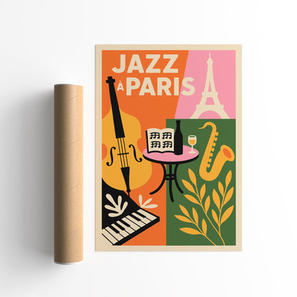 Jazz à Paris Poster - Colorful Music Wall Art
