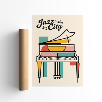 Jazz In The City Poster - Urban Music Wall Art