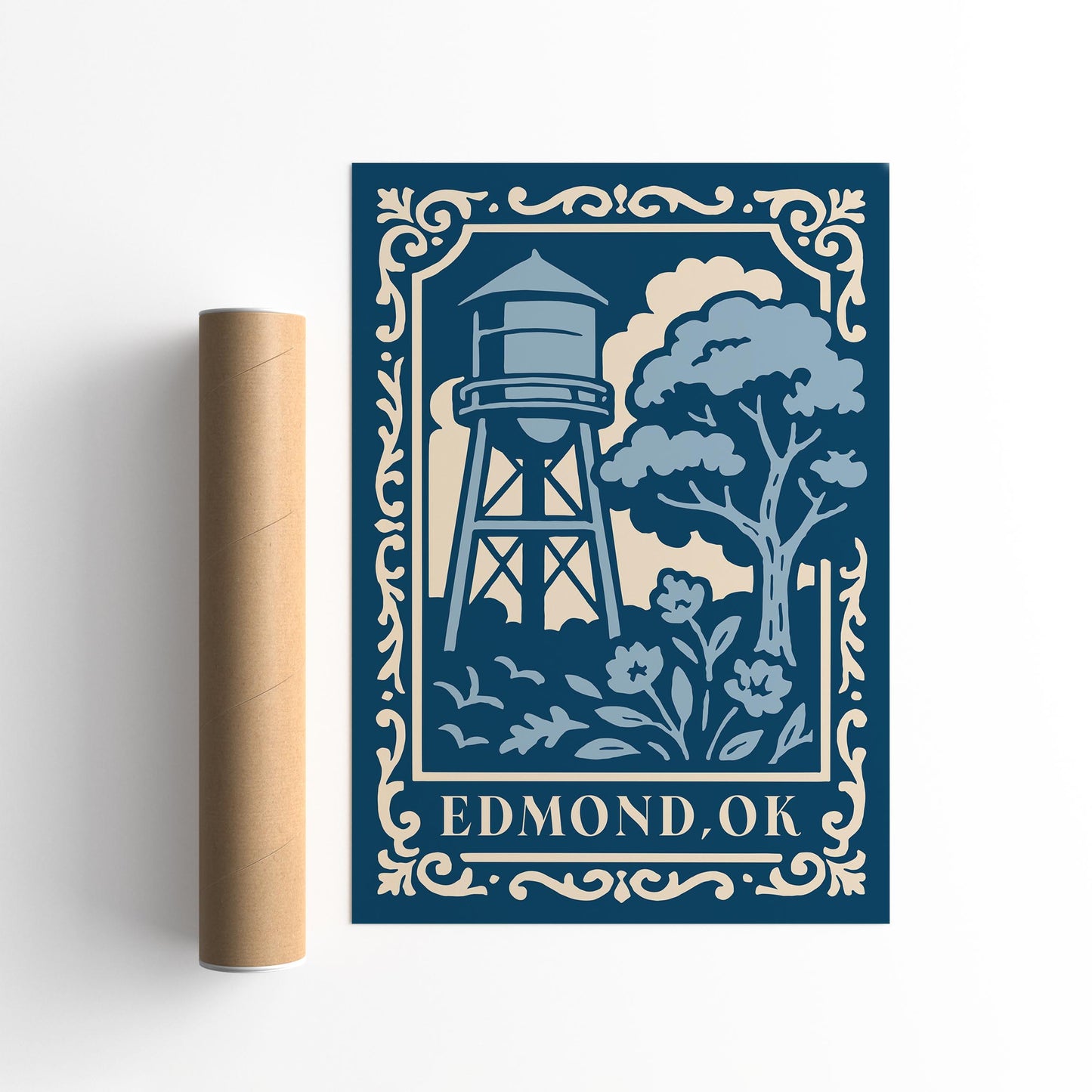 Edmond OK Travel Blue Poster