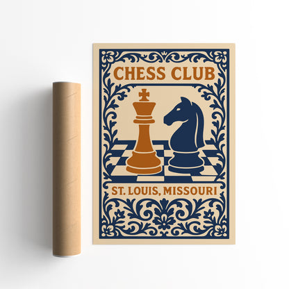 St. Louis Chess Club Poster - Missouri Chess Wall Art