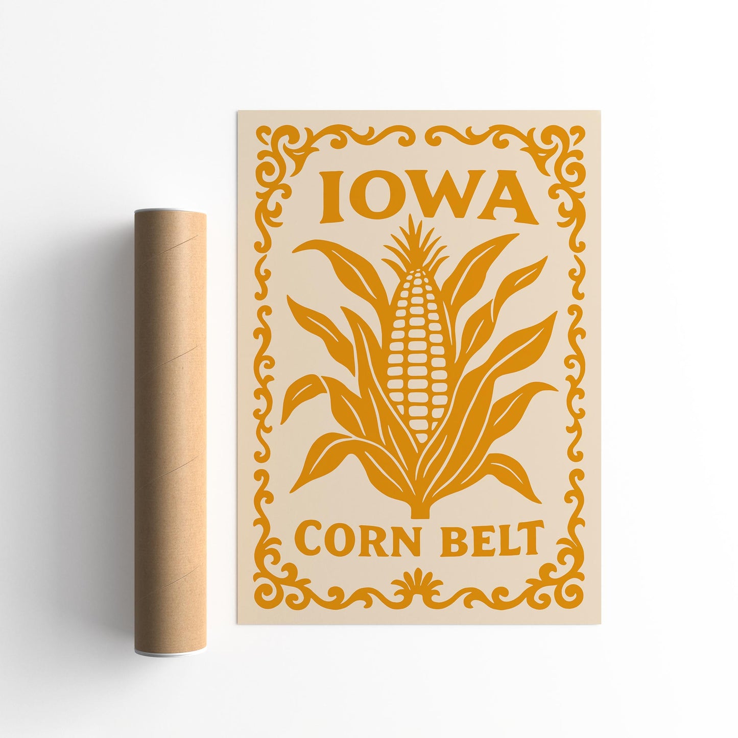 Iowa Corn Belt Yellow Poster