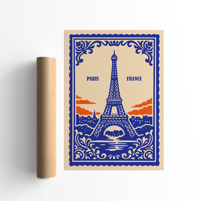 Paris France Eiffel Tower Poster