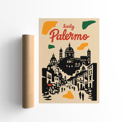 Sicily Palermo Cityscape Poster