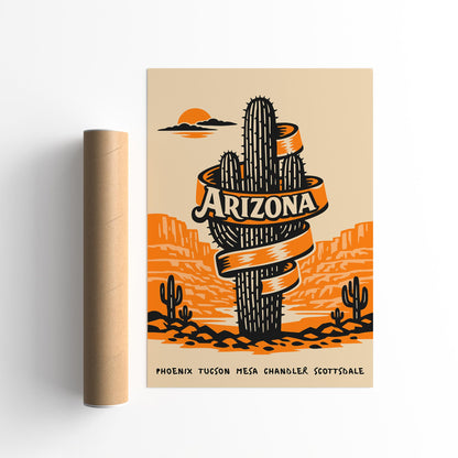 Arizona Saguaro Cactus Poster – Desert Wall Art