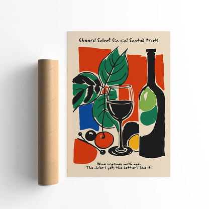 Kitchen Wall Decor, Wine Lovers Gift Idea Art Print