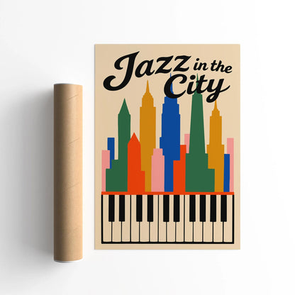 Jazz in the City Colorful Poster
