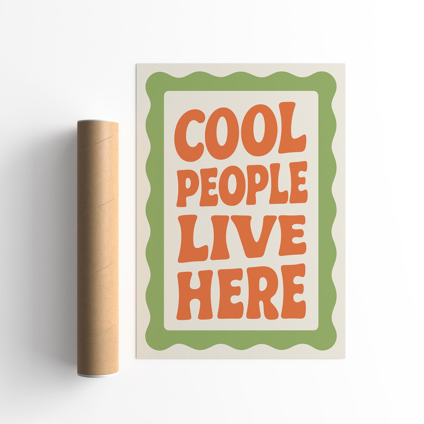 Cool People Live Here Poster - Retro Wall Art