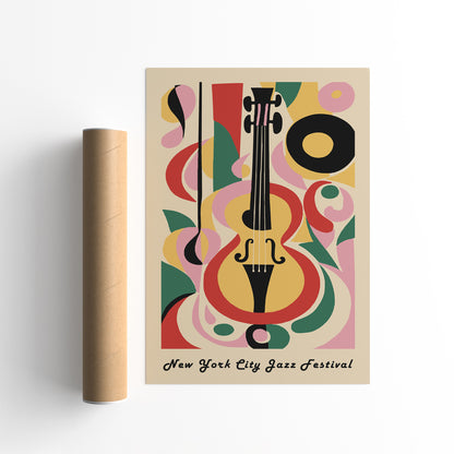 NYC Jazz Music Vintage Poster