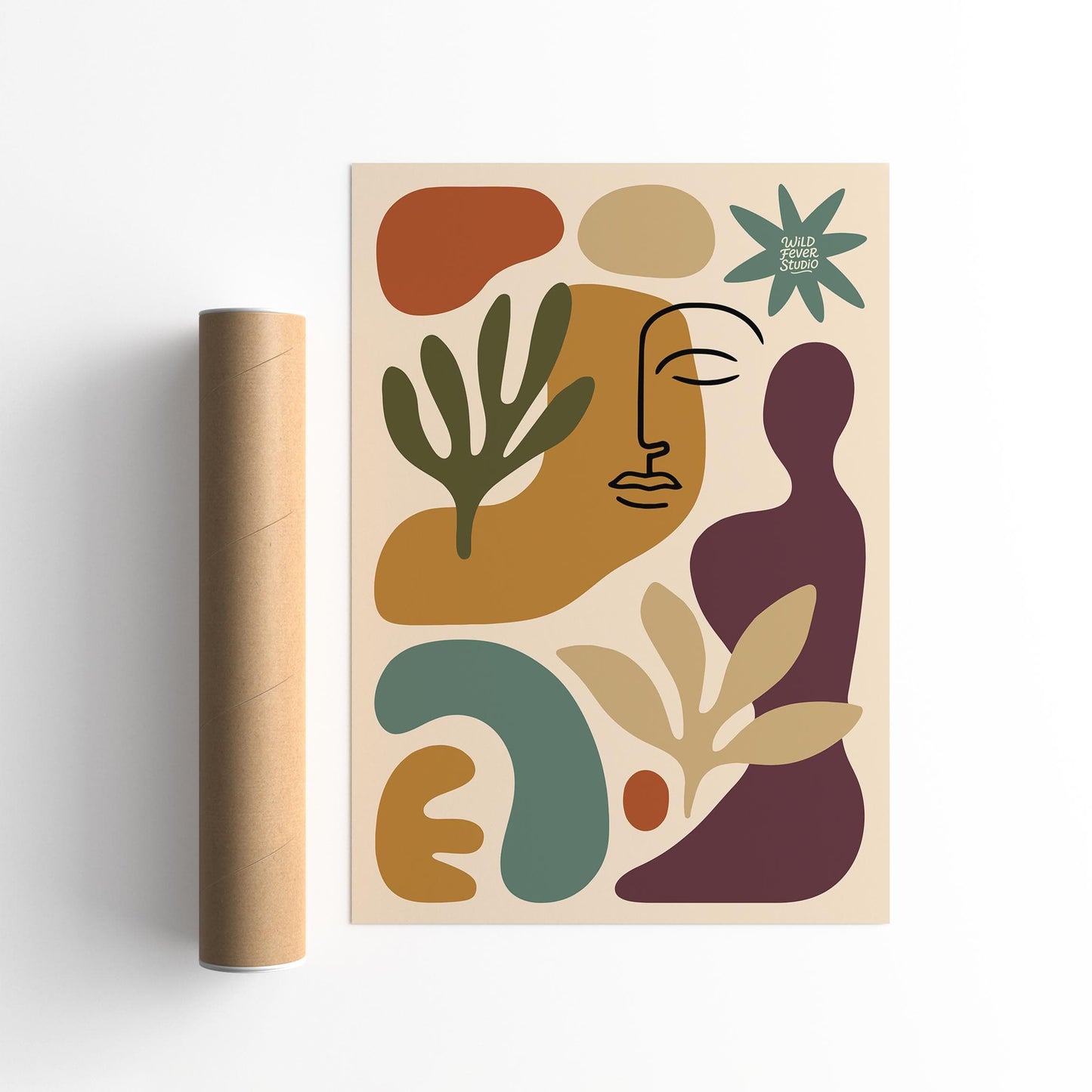 Modern Abstract Shapes - Organic Form Wall Art Print