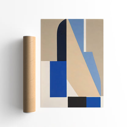 Blue Geometric Abstract Wall Art