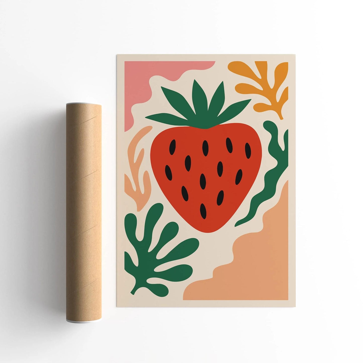 Bohemian Retro Strawberry Poster