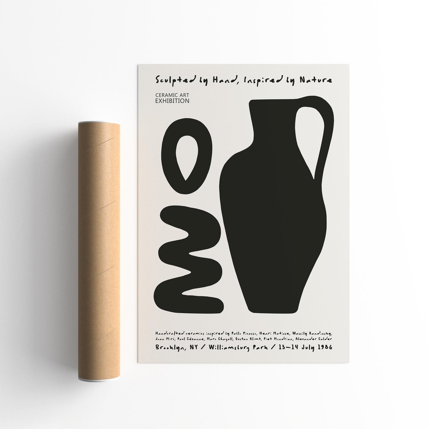 Ceramic Art Exhibition Poster - Modern Black and White Wall Art Print