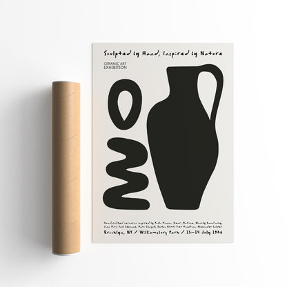 Ceramic Art Exhibition Poster - Modern Black and White Wall Art Print