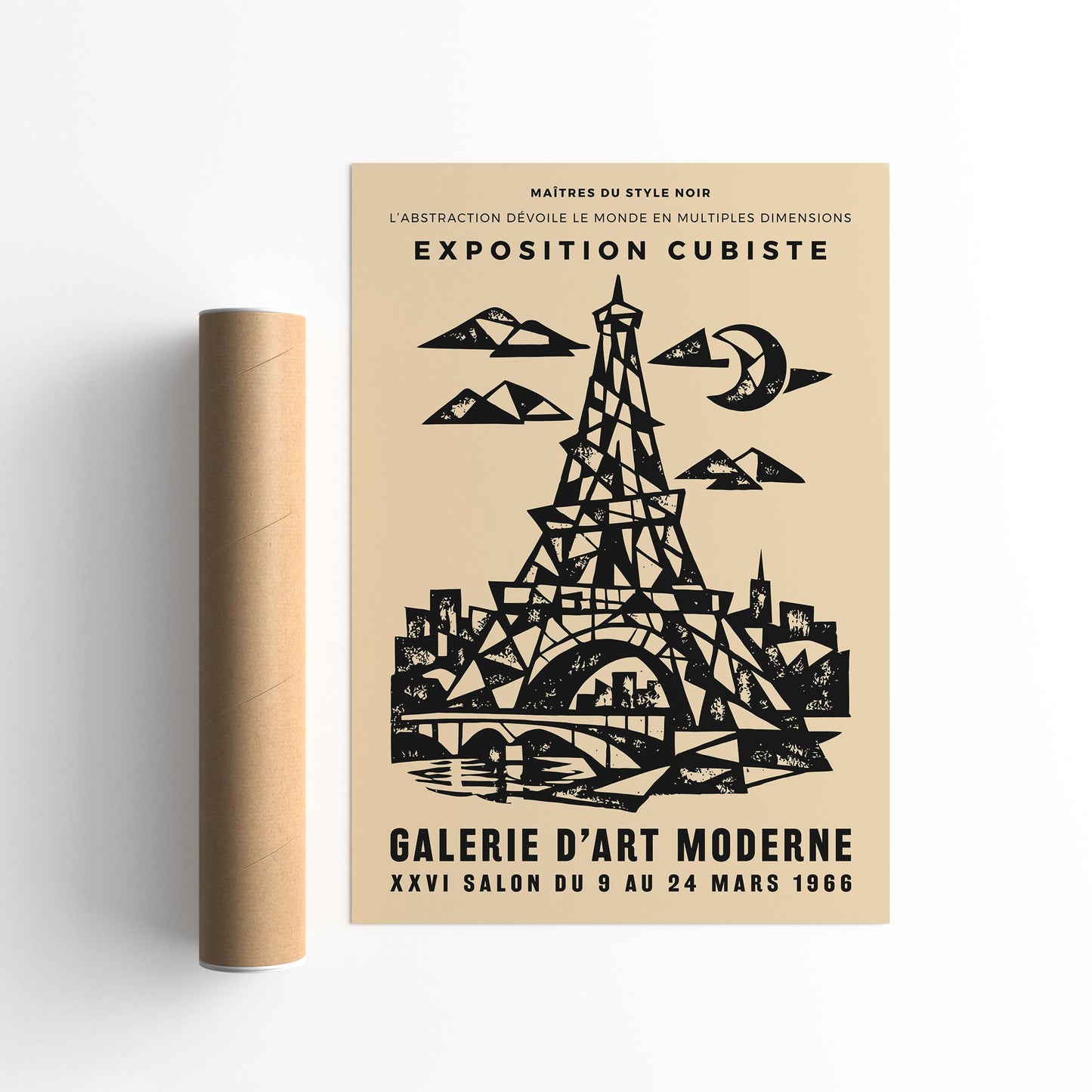 Paris Cubism Exhibition Poster – Vintage Art Wall Print