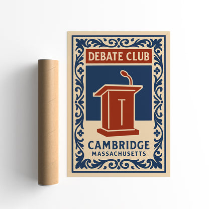 Cambridge Massachusetts Debate Club Art Poster