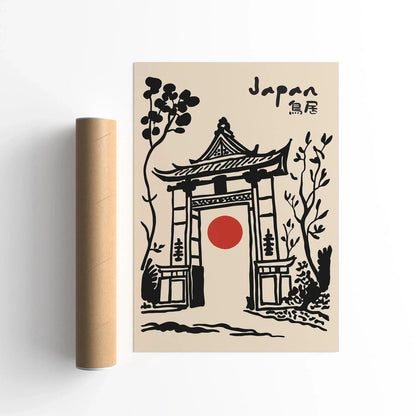 Japan Torii Gate Asian Travel Poster