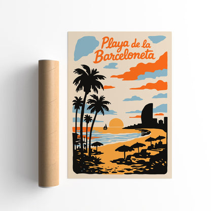 Playa de la Barceloneta Poster