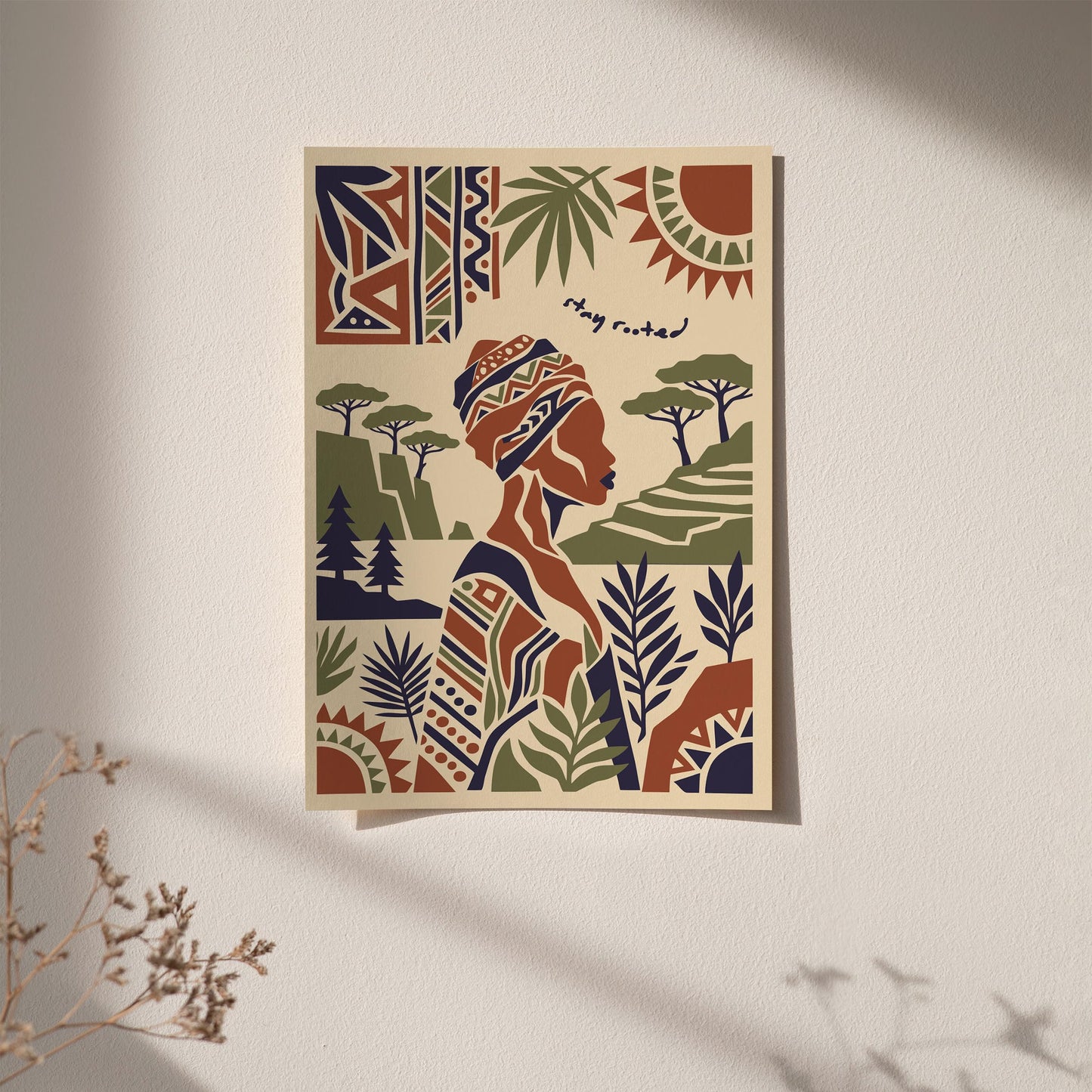 Stay Rooted Afrohemian Poster