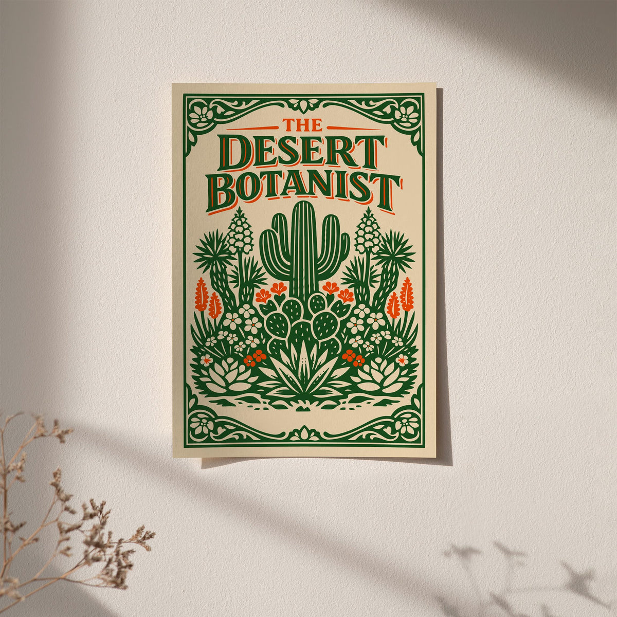 Desert Botanist Saguaro Cactus Art Poster