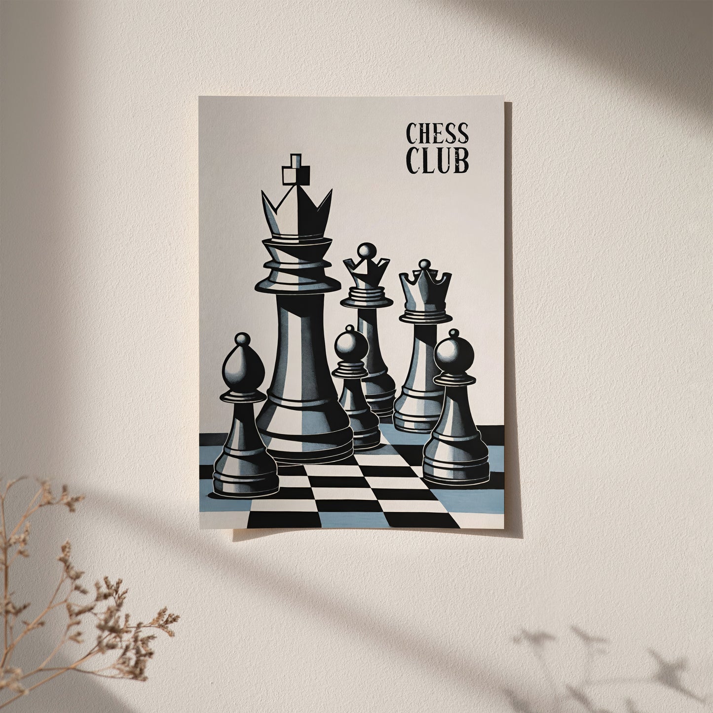 Chess Club Modern Minimalist Poster